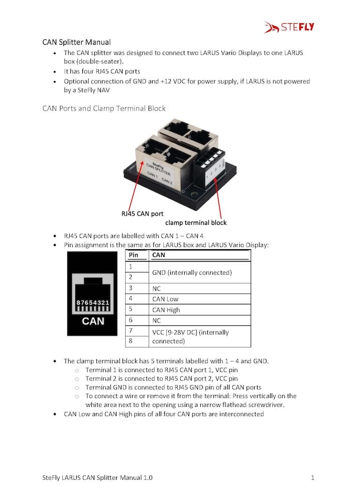 SteFly Nav_Installation_Betrieb_Handbuch_Version1.3_de_Seite_01